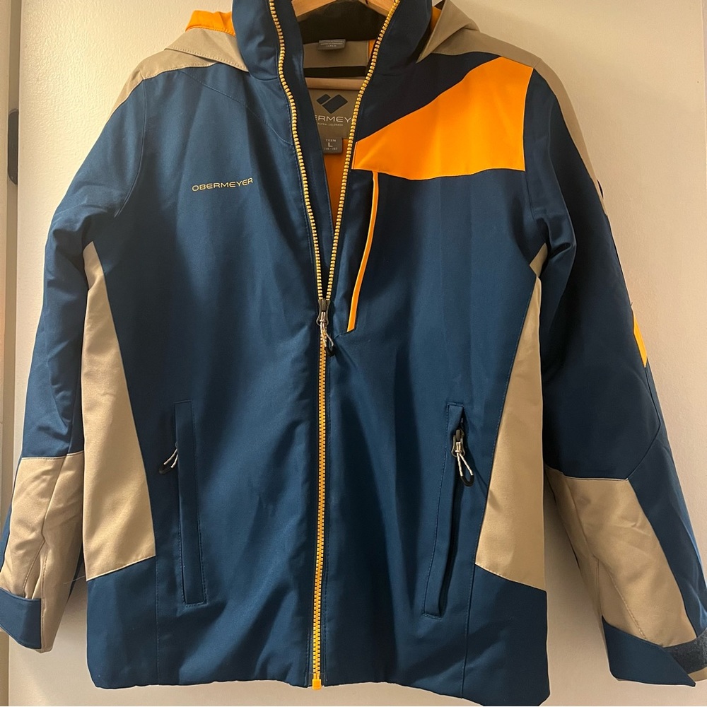 Obermeyer Kids Ski Jacket - Blue, Orange, Tan